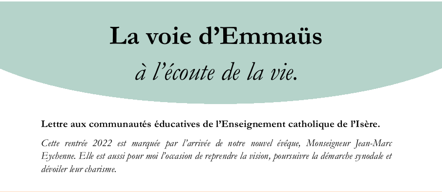 Lettre aux communautés éducatives de l'EC de l'Isère